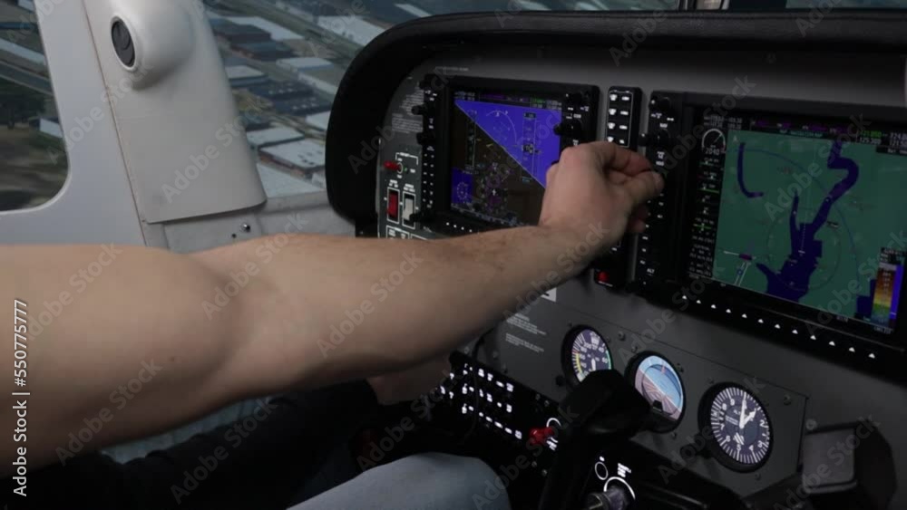 pilot training on a light aircraft simulator