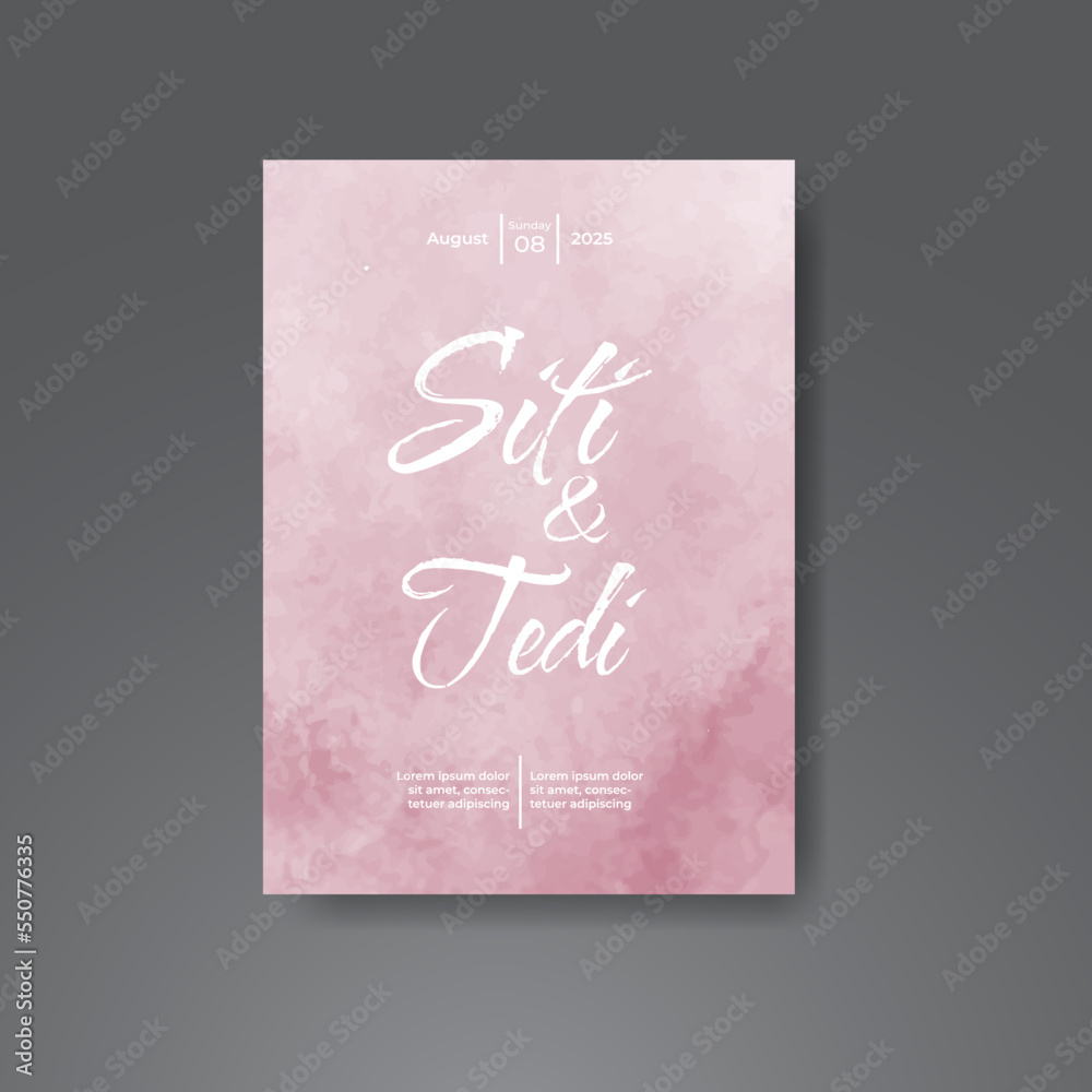 Wedding invitation with abstract watercolor background Wedding invitation with abstract watercolor background
