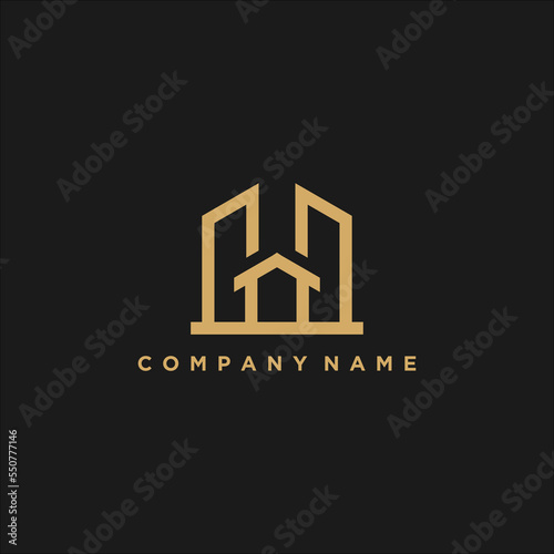 Logo design of G, GG in vector for construction, home, real estate, building, property. Minimal awesome trendy professional letter icon. logo design template