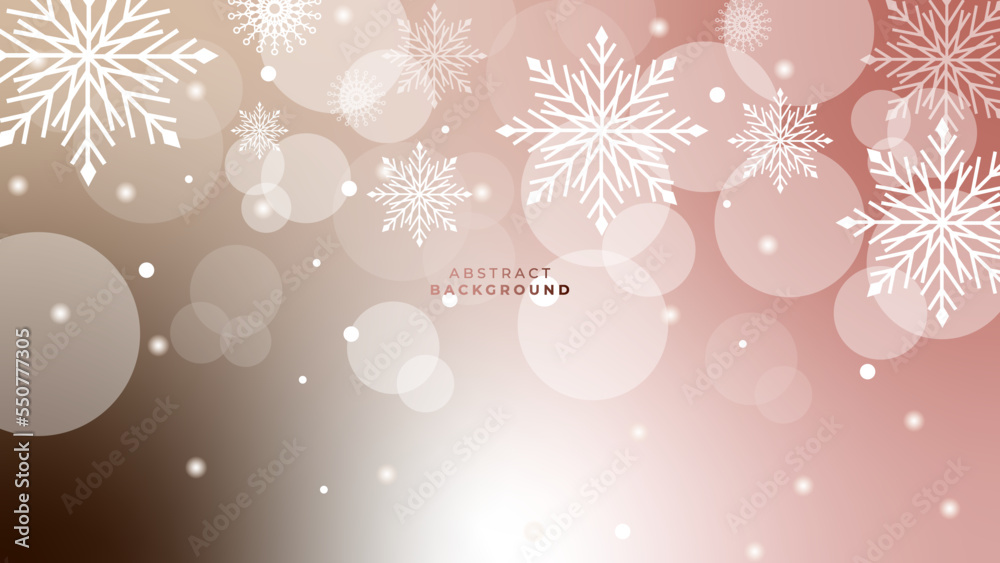 christmas background with skin tone snowflake decoration. New year 2023 and merry christmas card. Snowflake snow decoration with beige paster color tone christmas background with skin tone snowflake decoration. New year 2023 and merry christmas card. Snowflake snow decoration with beige paster color tone