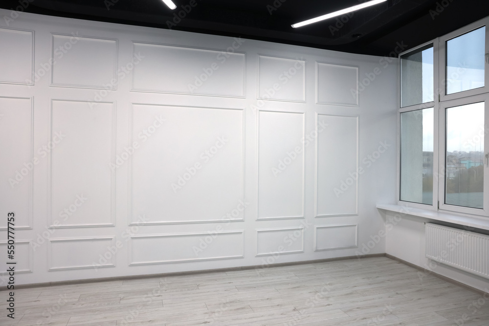 New empty room with clean windows and light walls New empty room with clean windows and light walls