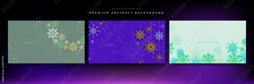 christmas background with snowflake decoration and copy space. Beautiful christmas decoration with winter theme. Merry Christmas and happy New Year background