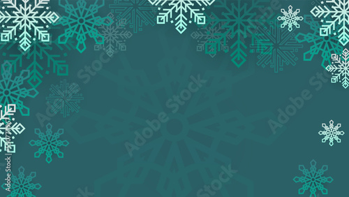 Christmas background with christmas snowflake decoration and copy space. New year Winter art design  Christmas holiday border. Happy new year
