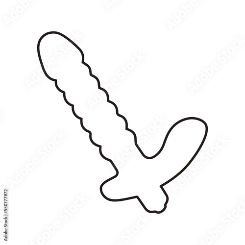 Illustration of sex toy on a white background. Erotic object. An object of pleasure.