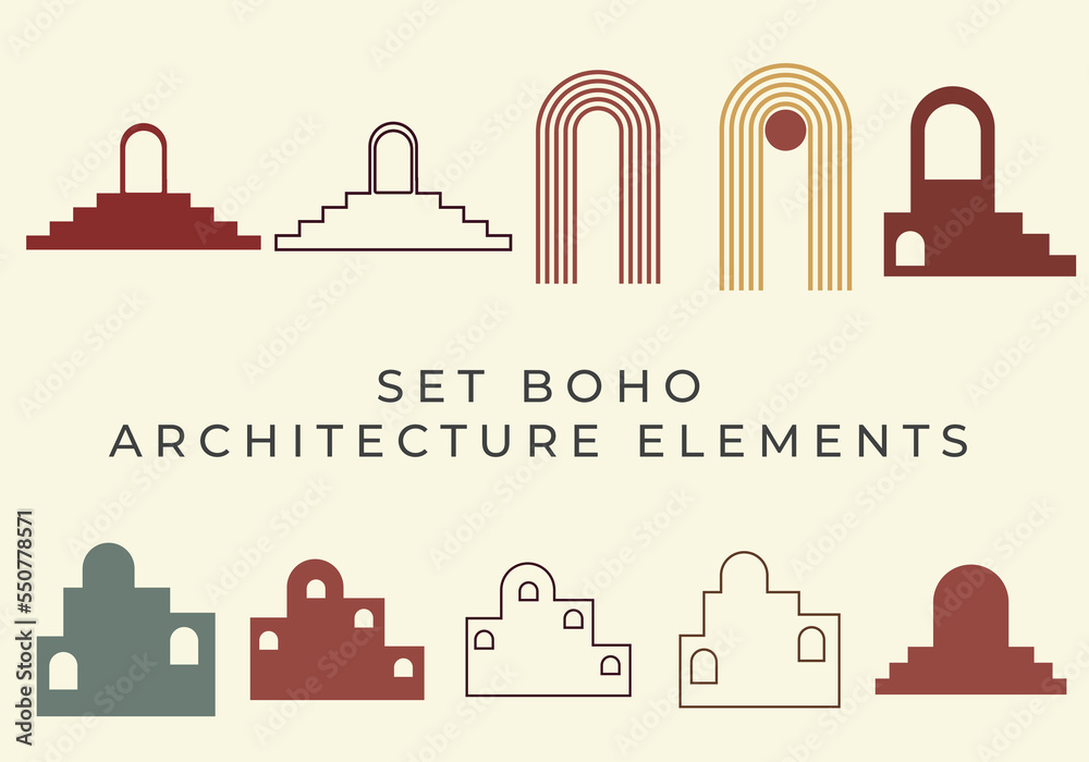 set boho home architecture aesthetic elements