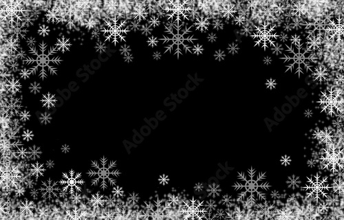 Winter frame with snowflaks...