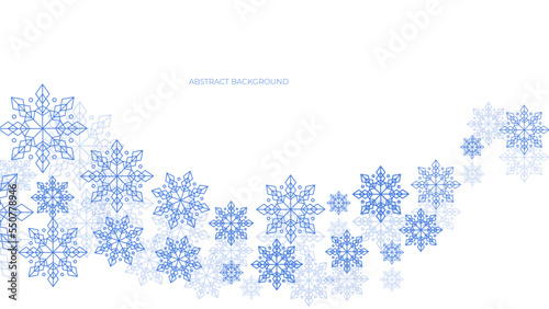 Red christmas background with snowflakes. Merry Christmas and Happy New Year greeting banner. Horizontal new year background, headers, posters, cards, website. Vector illustration