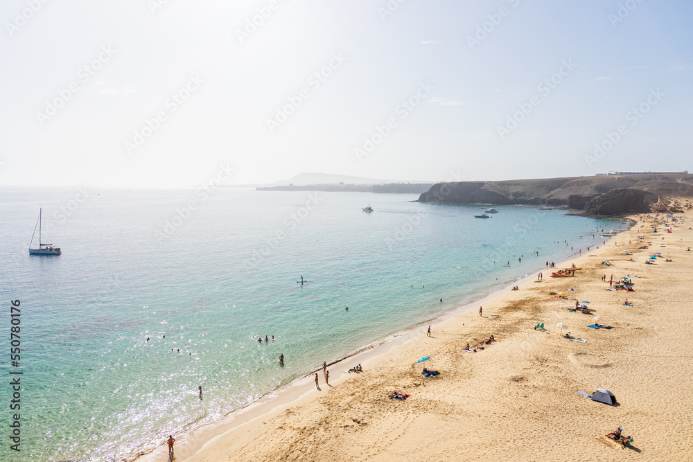 Playa Mujeres - a popular and beautiful beach on the south coast of Lanzarote. Canary Islands, Spain.