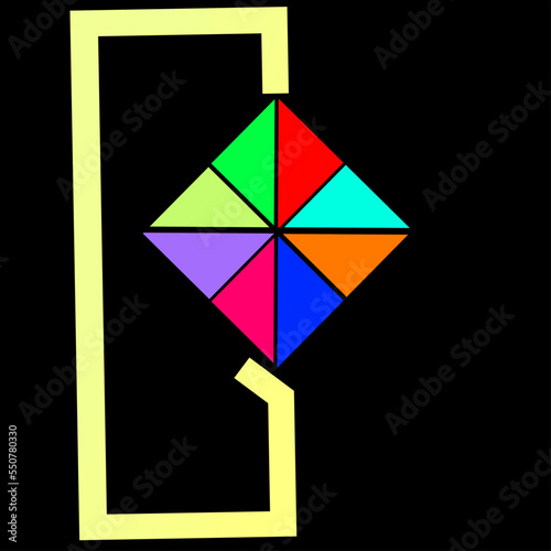 kite on black background