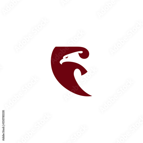 Vector illustration of an eagle and letter F for an icon, symbol or logo. logo initials letter F 