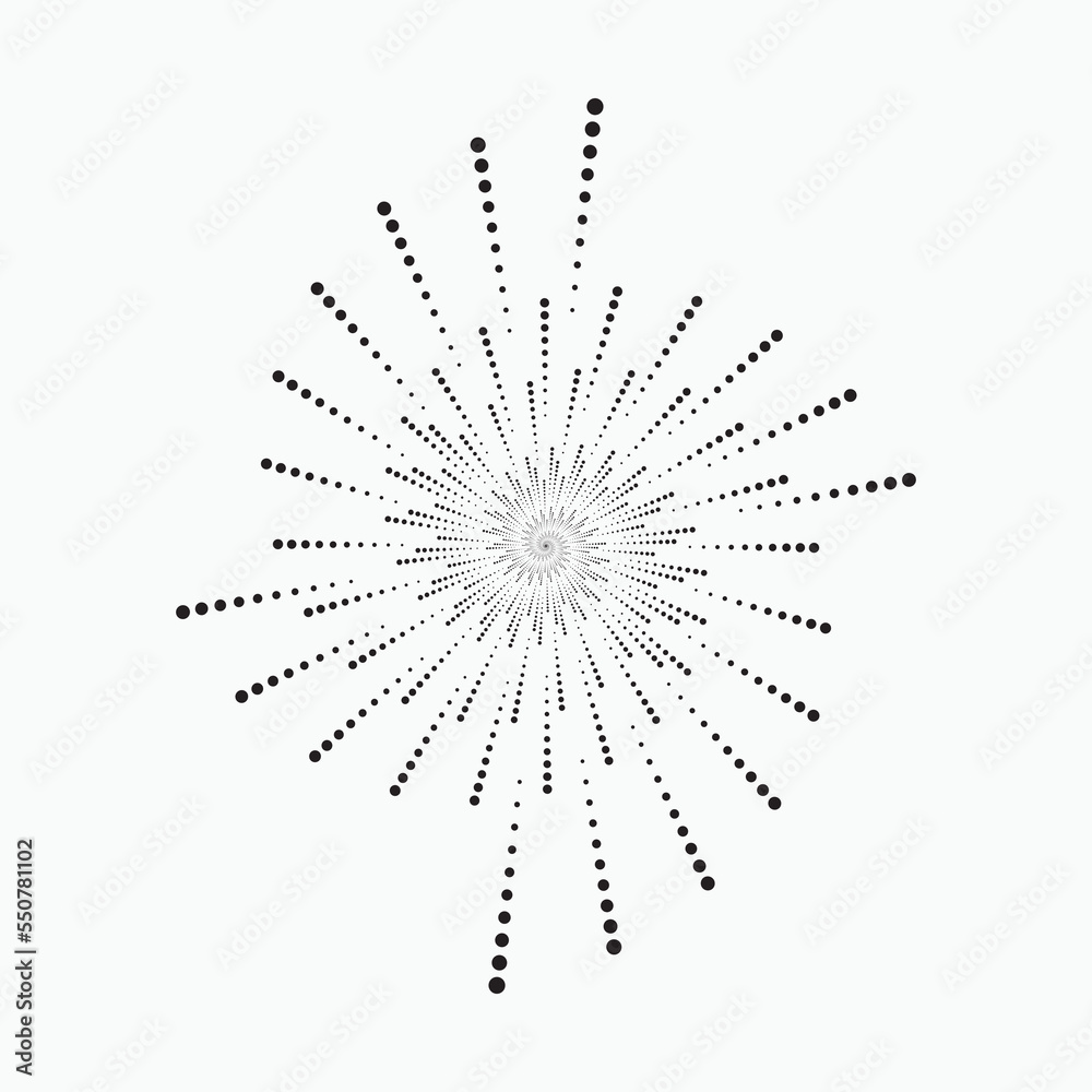 Halftone swirl circular design element. Fabric design element. Halftone circle dots texture. Vector design element for various purposes.