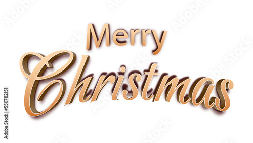 merry christmas 3d yellow letters isolated on blank background PNG