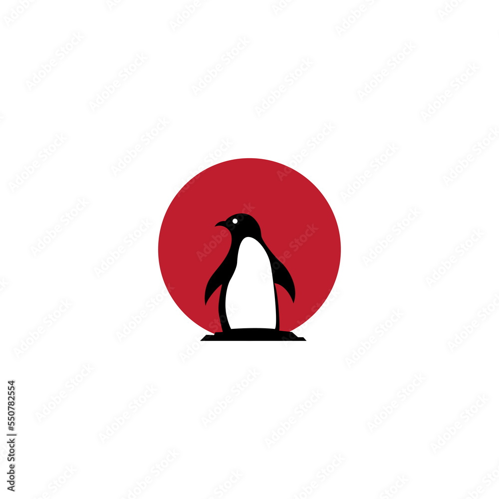 Obraz premium Penguin vector illustration for icon, symbol or logo. penguin flat logo 