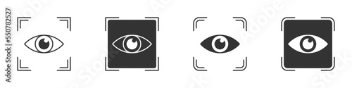 Eye scan icon set. Vector illustration.