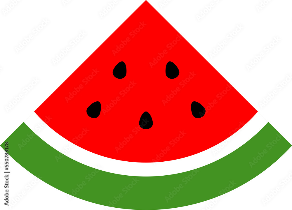 One quarter watermelon clipart icon illustration isolated One quarter watermelon clipart icon illustration isolated