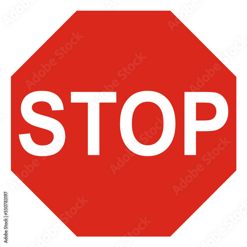 Stop octagonal red sign high quality illustration isolated photo