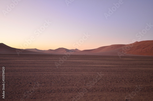 Amazing View from dune in dry pan of Sossusvlei Namib Naukluft National Park