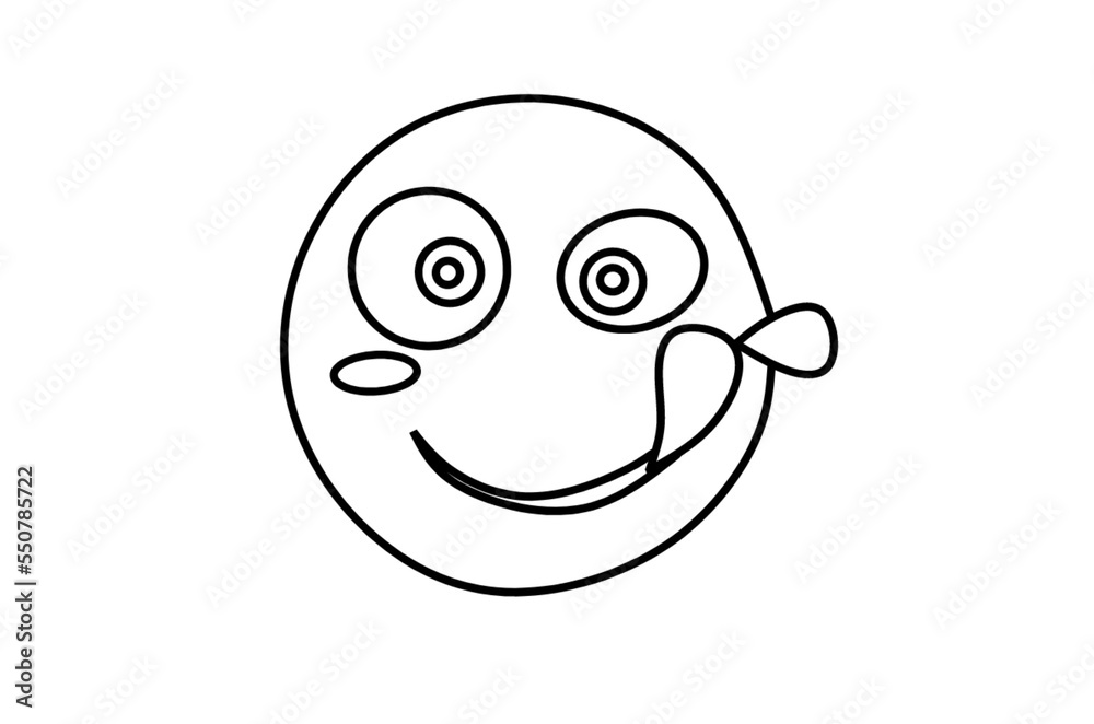 Hungry face emoji line art drawing Hungry face emoji line art drawing
