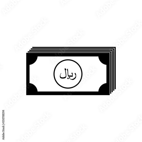 Rial Sign, also known as Riyal for Icon Symbol, Pictogram, Apps, Website, Art Illustration, Graphic Design Element. Vector Illustration