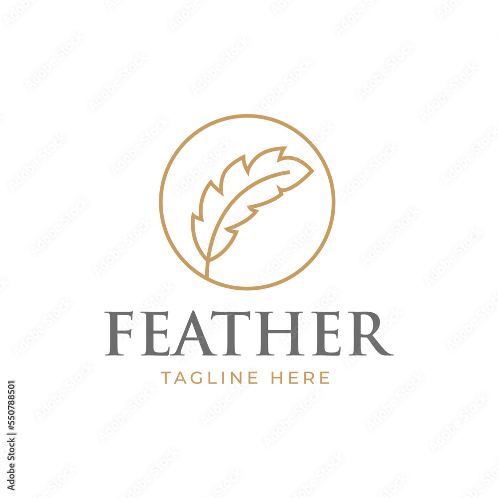 Obraz premium feather logo vector template isolated