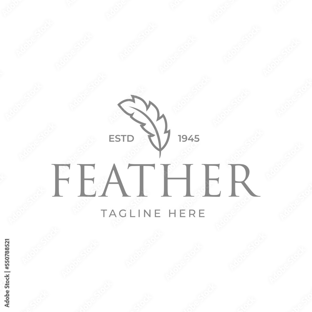 feather logo vector template isolated feather logo vector template isolated