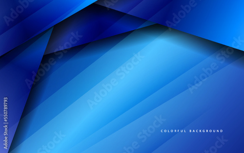 Abstract overlap papercut blue color background vector
