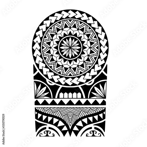 Wrap around arm polynesian tattoo design. Pattern aboriginal samoan. illustration EPS10