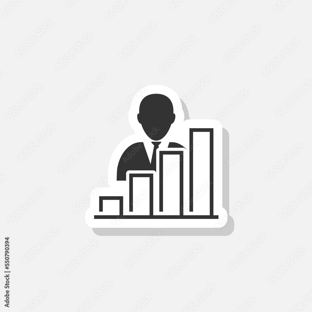 Employee salary increase icon sticker