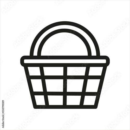Shopping cart line icon. Basket, shop, store, buy, purchase, order, grocery, household goods, clothing, black friday, customer, delivery service, discount, price tag. Sale concept. Vector line icon
