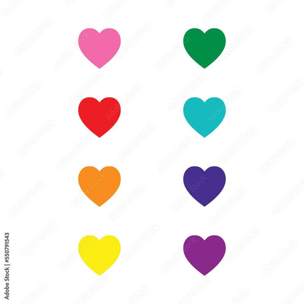  Heart colors of rainbow. LGBT flag background. Rainbow background of colored lines. Hand drawn hearts. Design elements for Valentine's day. Hand drawn rough marker hearts isolated on white background