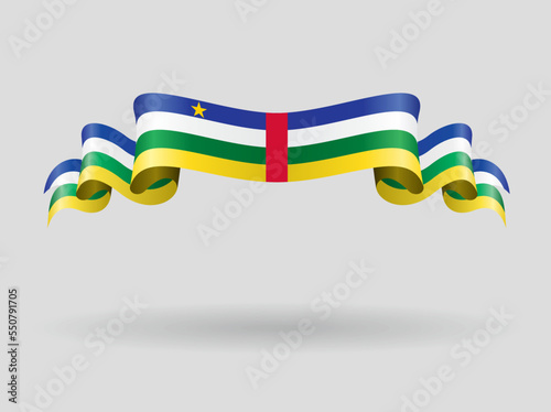 Central African Republic flag wavy abstract background. Vector illustration.