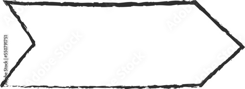 Chalk style sketchy ribbon vector illustration. Hand drawn elegant banner with curved ribbon sketch and curled doodle flag for vintage cafe board menu design
