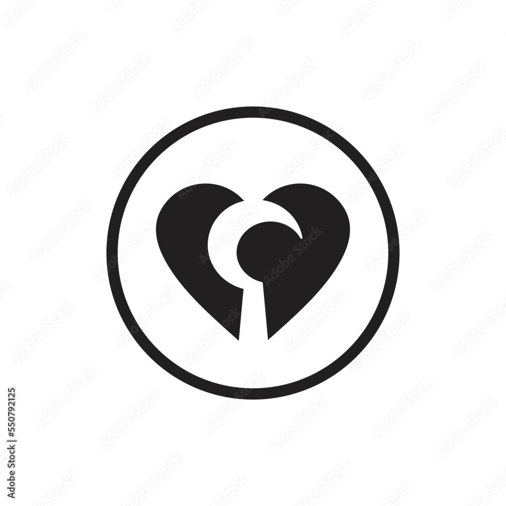 Heart and sickle logo icon design vector Heart and sickle logo icon design vector