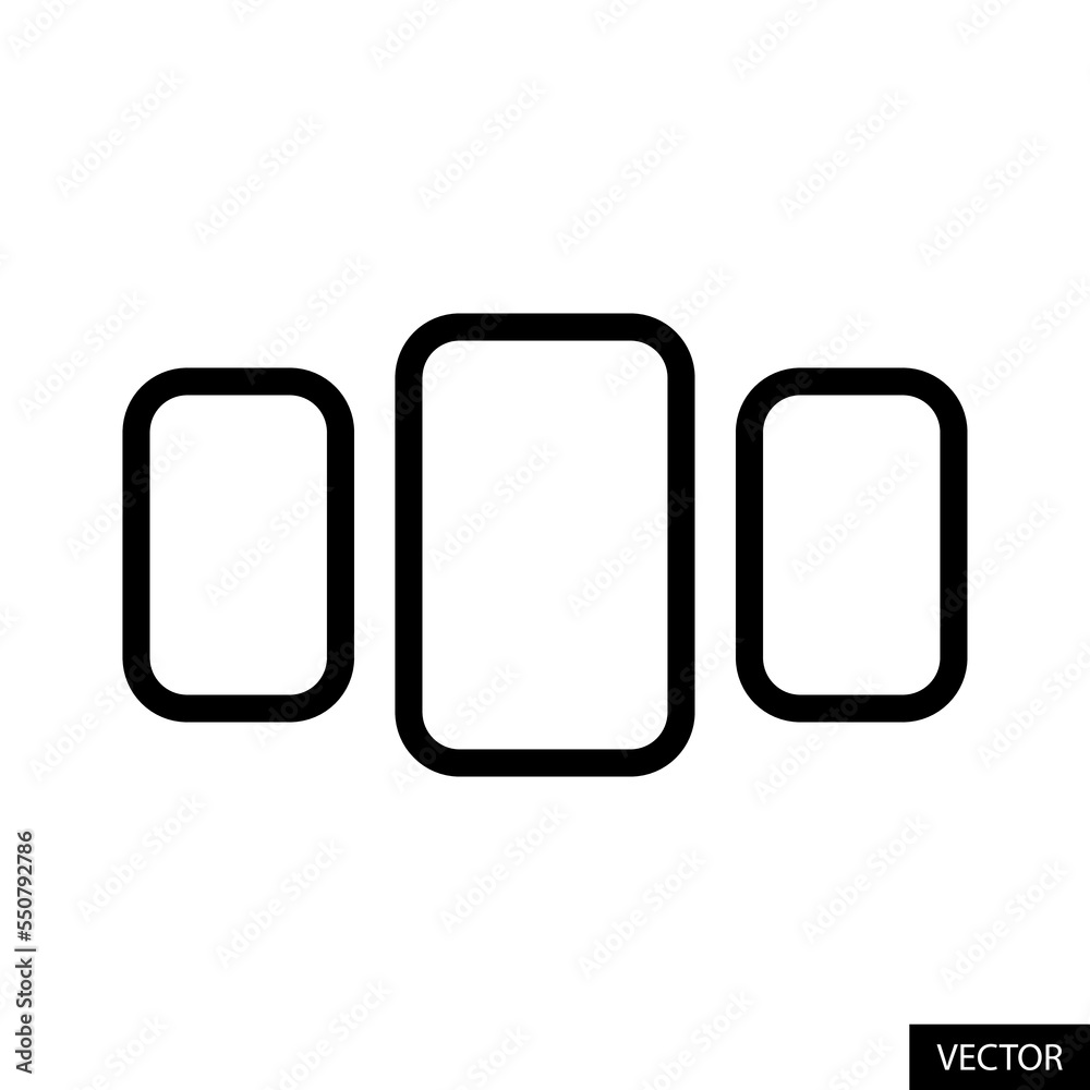 Smartphone active tabs vector icon in line style design for website design, app, UI, isolated on white background. Editable stroke. Vector illustration. Smartphone active tabs vector icon in line style design for website design, app, UI, isolated on white background. Editable stroke. Vector illustration.