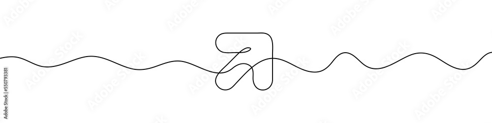 Arrow in continuous line drawing style. Line art of the arrow icon. Vector illustration. Abstract background Arrow in continuous line drawing style. Line art of the arrow icon. Vector illustration. Abstract background