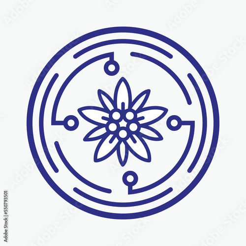 edelweiss flower icon vector alpine icon flat web sign symbol logo label	