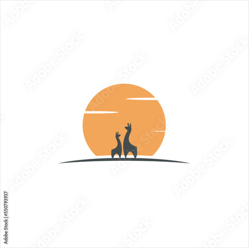 alpaca logo inspiration icon vector silhouette illustration 