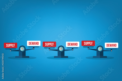 Supply and demand on the balance scale