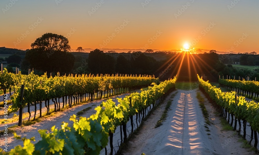 The Vineyard path at sunset