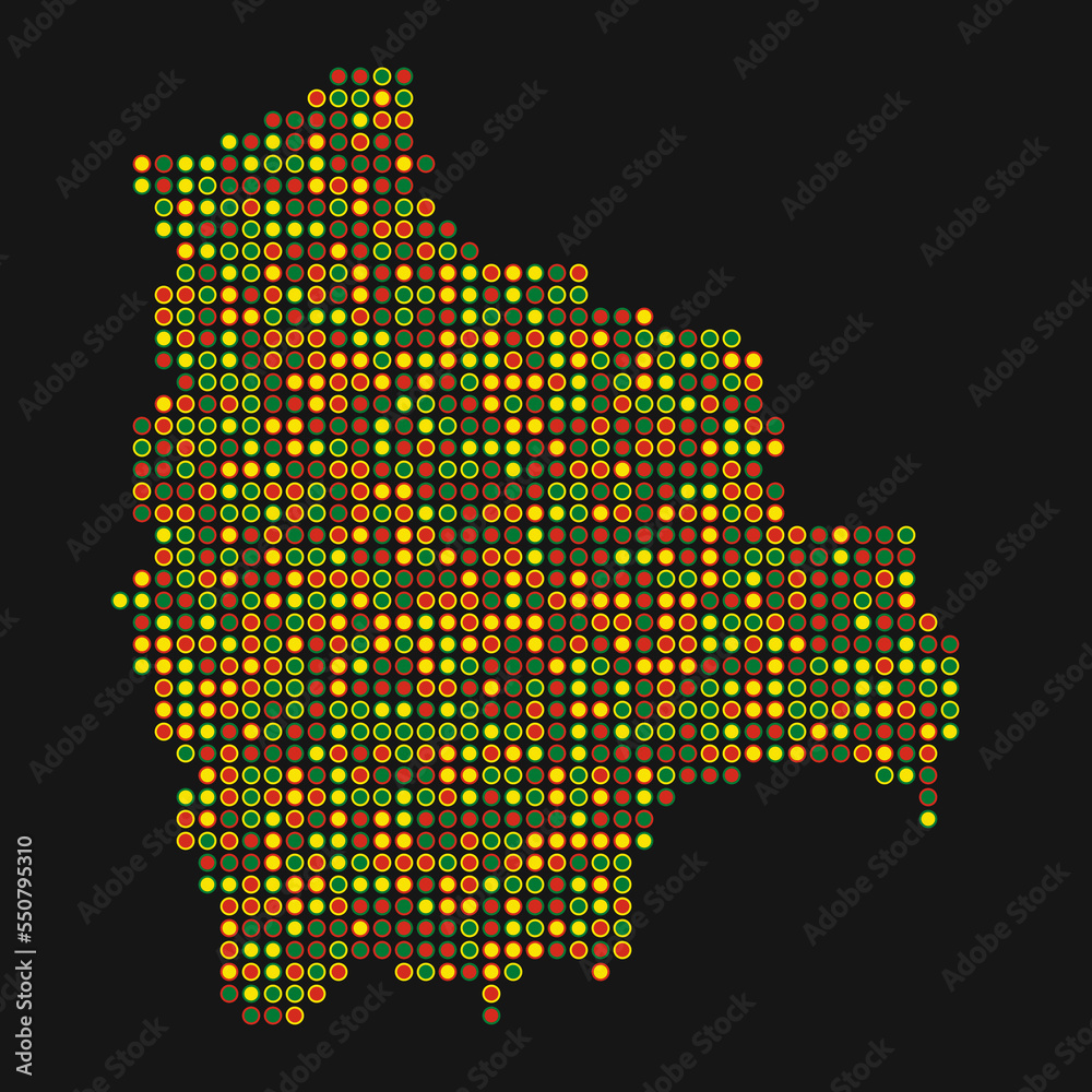 Fototapeta premium Bolivia Silhouette Pixelated pattern map illustration