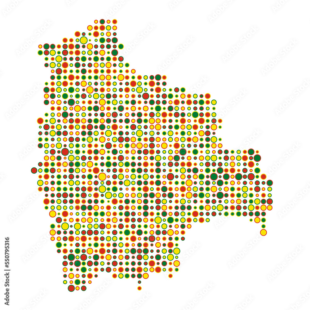 Bolivia Silhouette Pixelated pattern map illustration
