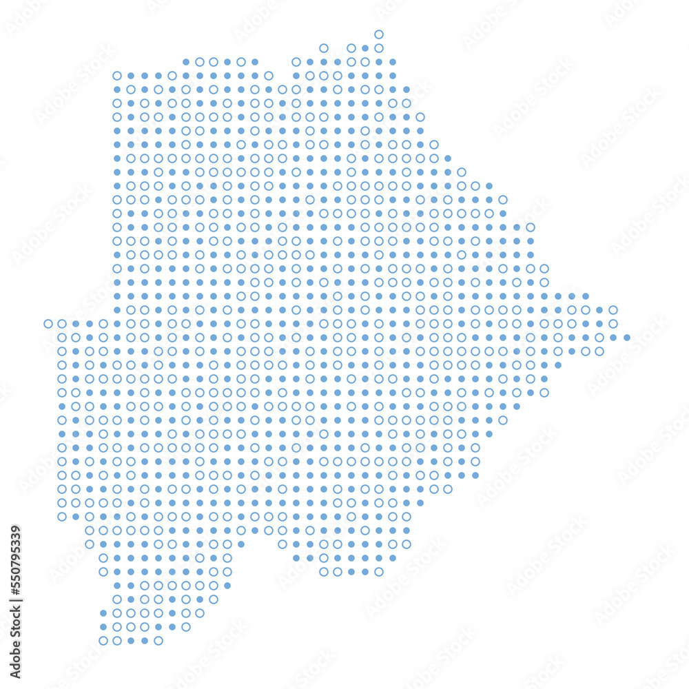 Botswana Silhouette Pixelated pattern map illustration