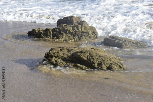 waves and rocks on the beach