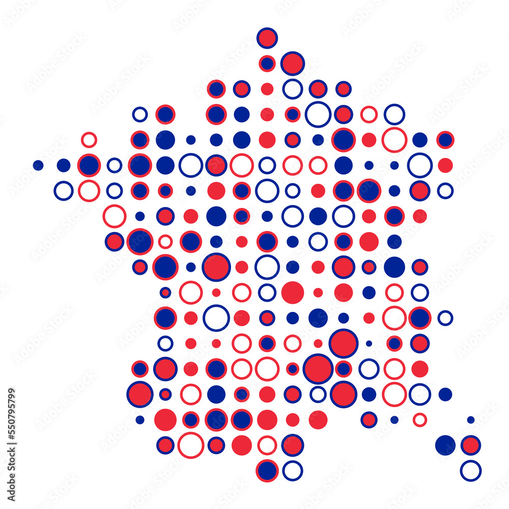 France Silhouette Pixelated pattern map illustration France Silhouette Pixelated pattern map illustration