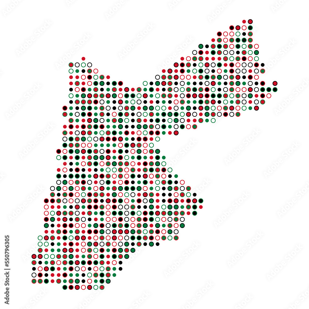 Jordan Silhouette Pixelated pattern map illustration