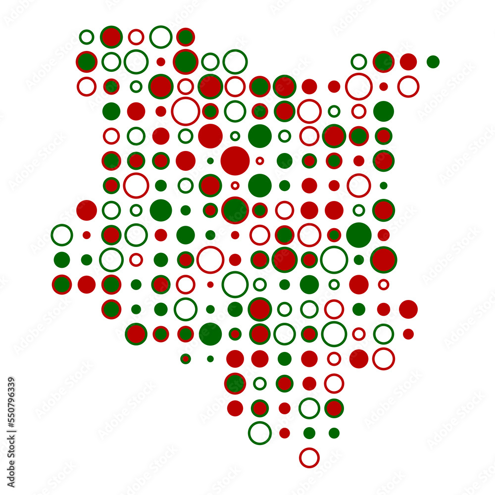 Kenya Silhouette Pixelated pattern map illustration
