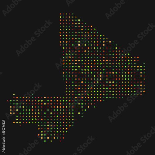 Fototapeta Naklejka Na Ścianę i Meble -  Mali Silhouette Pixelated pattern map illustration