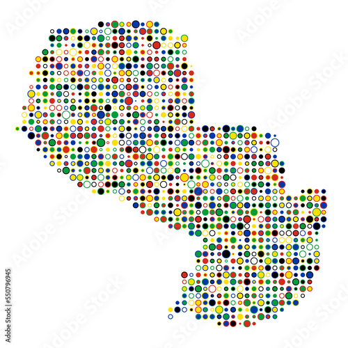 Paraguay Silhouette Pixelated pattern map illustration