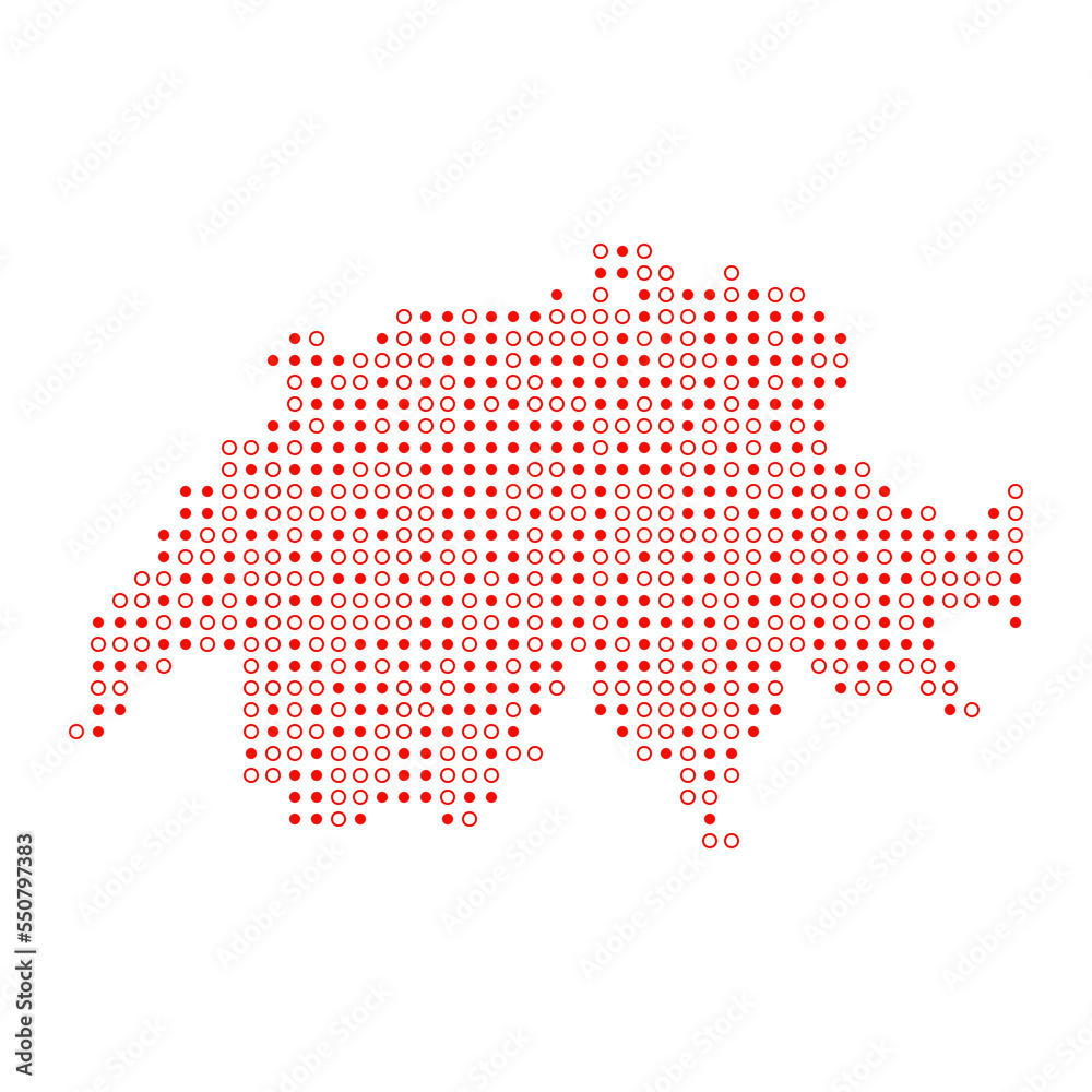 Switzerland Silhouette Pixelated pattern map illustration