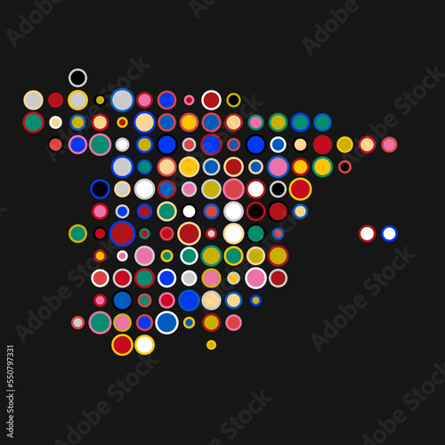 Spain Silhouette Pixelated pattern map illustration